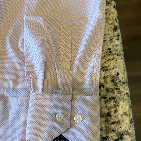 NWT WRK NY Slim Fit Performance Dress Shirt Zig Zag Lilac - Size 15 - Picture 3 of 8